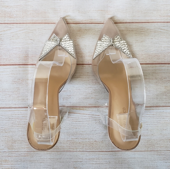 Tony Bianco Laos Clear Vinylite Translucent Jeweled Pointy Toe Heels Size 9 - Picture 8 of 16